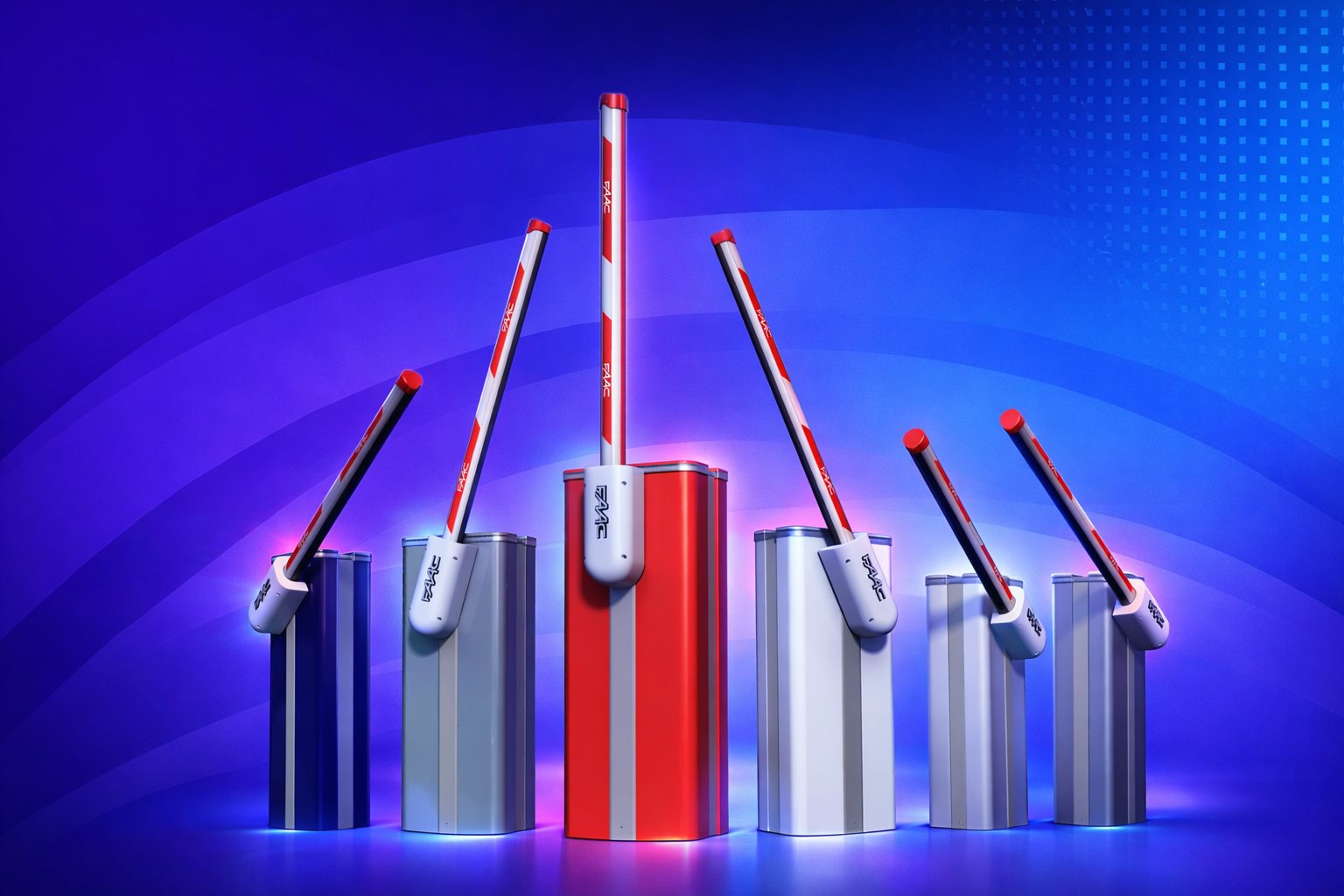 FAAC access control barriers in multiple colors